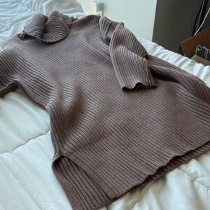 Women's Ribbed Brown Sweater
